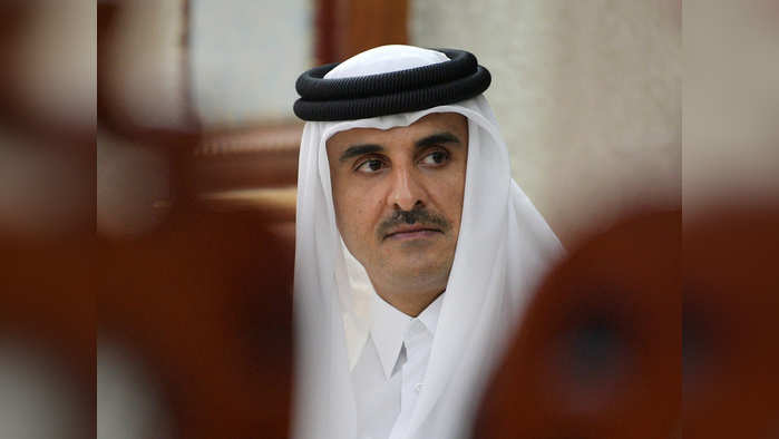 Qatar's Emir Sheikh Tamim bin Hamad al-Thani attends a meeting with Russia's President Vladimir Putin on the sidelines of the Conference on Interaction and Confidence-Building Measures in Asia (CICA) in Dushanbe, Tajikistan June 15, 2019. Sputnik/Alexei Druzhinin/Kremlin via REUTERS  ATTENTION EDITORS - THIS IMAGE WAS PROVIDED BY A THIRD PARTY.