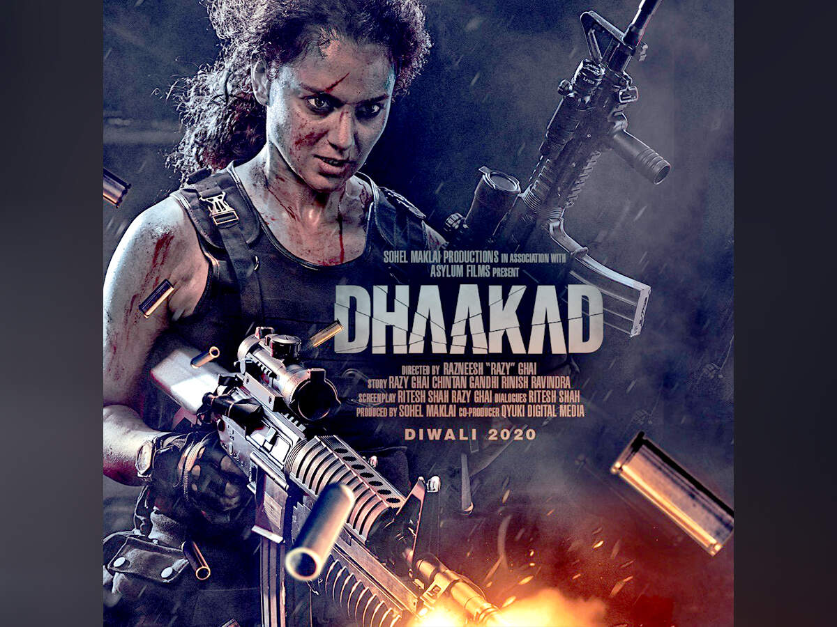 kangana ranaut in dhaakad: ऐक्‍शन थ्रिलर &#39;धाकड़&#39; का नया पोस्‍टर रिलीज,  ऐक्‍शन मोड में दिखीं कंगना - new poster of kangana ranaut starrer dhaakad  is released | Navbharat Times