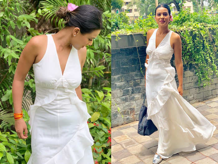 Nia Sharma Troll ट इट ड र स म टम द खन पर ट र ल ह ई न य शर म ल ग न प छ प र गन ट ह क य Tv Actress Nia Sharma Trolled For Flashing Tummy In White Dress Called