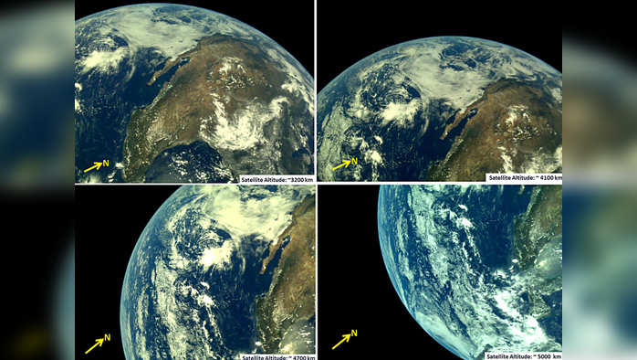 Andhra Pradesh, August 4 (ANI): Earth as viewed by Chandrayaan2 LI4 Camera on August 3, on Saturday. (ANI Photo/ISRO Twitter)