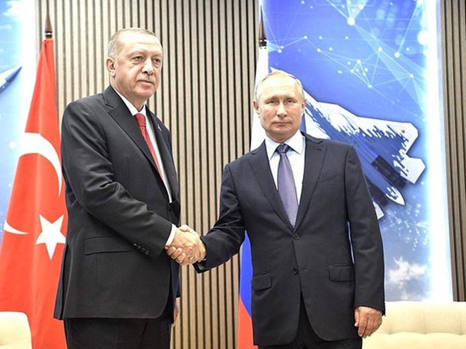 Vladimir Putin and President of Turkey Recep Tayyip Erdogan
