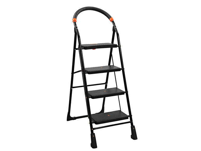 Parasnath Black Heavy Folding Ladder with Wide Steps Milano 4 Steps 4.1 Ft Ladder Parasnath Black Heavy Folding Ladder with Wide Steps Milano 4 Steps 4.1 Ft Ladder