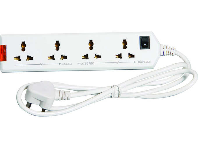 Havells 6A Four-Way Extension Board (White)