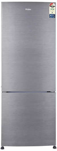 haier 320 l 3 star frost free double door refrigerator hrb 3404bs rhrb 3404bs e silver brush line