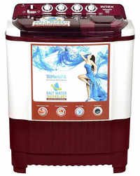 intex 8 kg semi automatic top loading washing machine wmsa80cr white cherry red