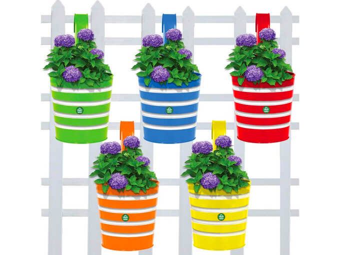 Trust Basket Round Ribbed Railing Planters Trust Basket Round Ribbed Railing Planters