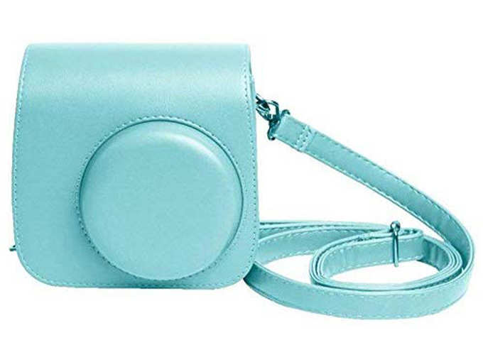 Leather Compact Camera Case with Shoulder Strap