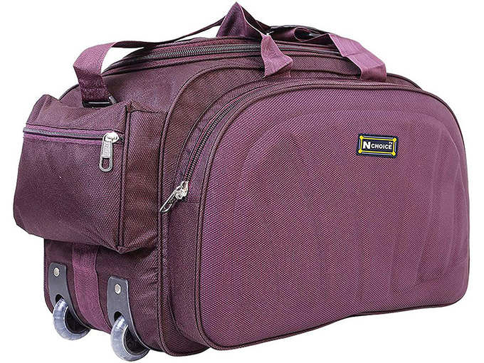 N Choice Unisex Purple Polyester Waterproof Lightweight Luggage Travel Duffel Bag with 2 Wheels - Copy