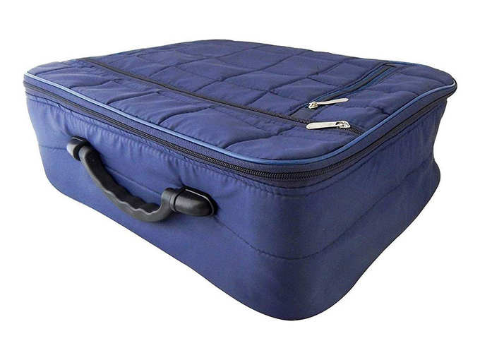 Blue Portable Foldable Luggage Traveling Suitcase