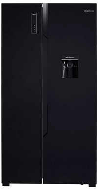 amazonbasics-564-l-frost-free-side-by-side-referigerator-with-water-dispenser-black-glass-door