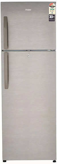 haier 310 l 3 star frost free double door refrigerator hrf 3304bs e brushline silverdazzel steel