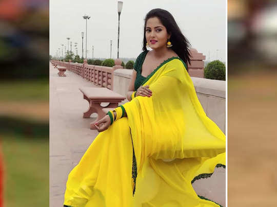Bhojpuri actresses look sexy in a saree picture