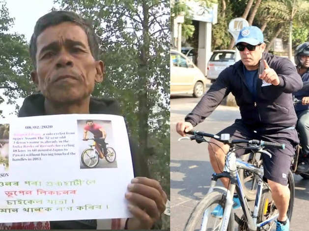 Image result for fan reached guwahati to meet salman khan after cycling over 600 kms