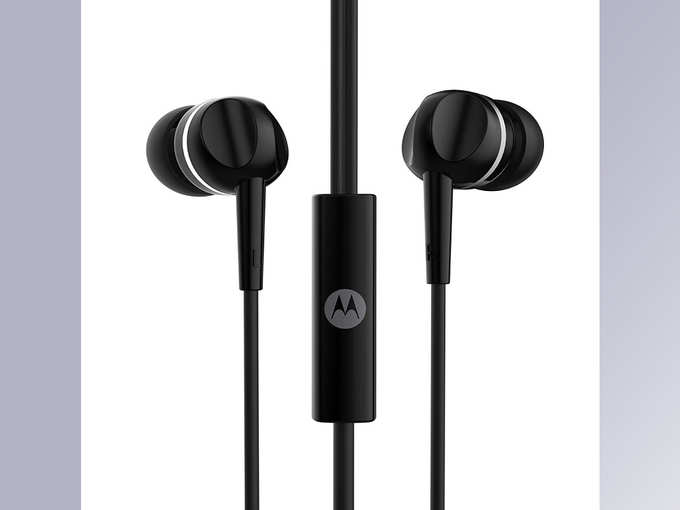 Motorola Pace 100 in-Ear Headphones with Mic & Alexa Built-in(Black)