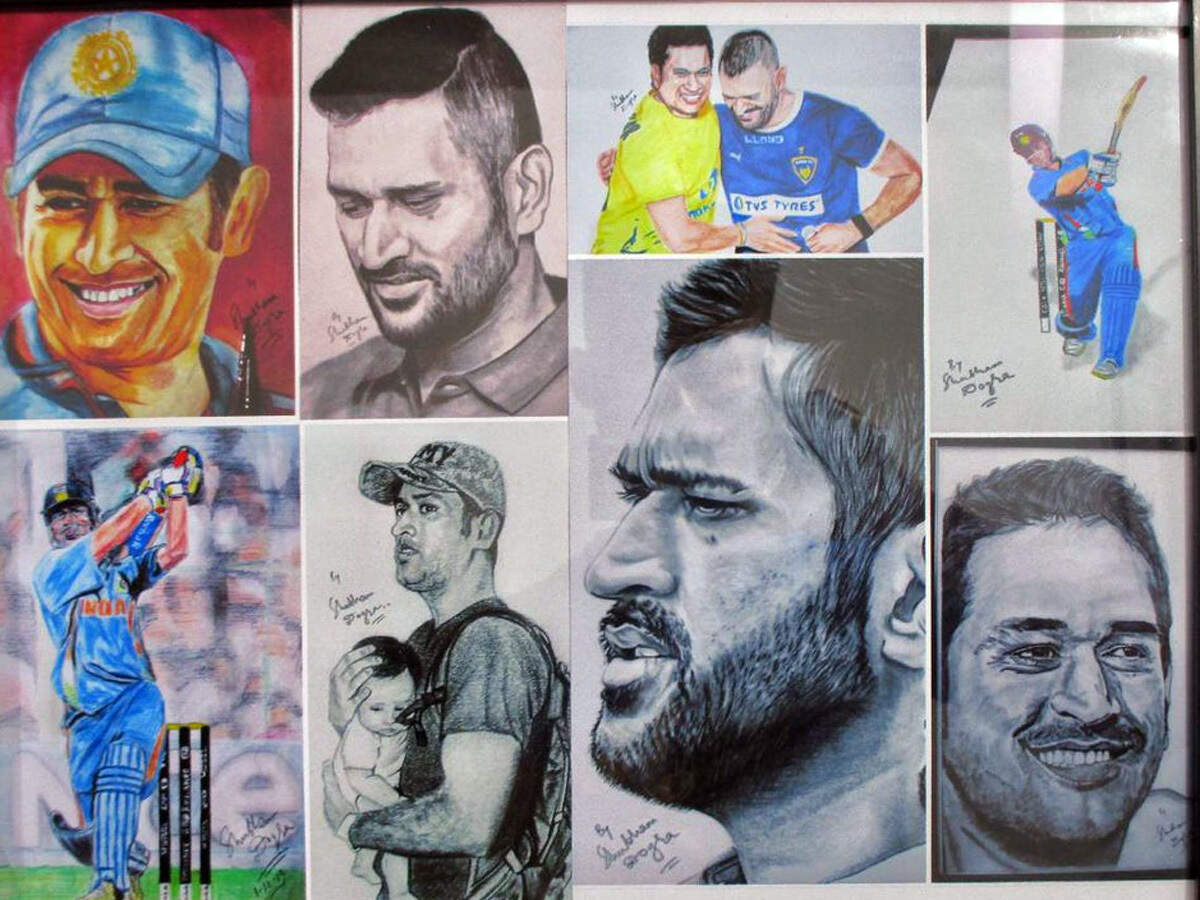 Cricketers Sketches à¤¦ à¤— à¤—à¤œ à¤• à¤° à¤• à¤Ÿà¤° à¤ªà¤° à¤à¤• à¤« à¤¨ à¤¨ à¤¬à¤¨ à¤ à¤¸ à¤• à¤š à¤¬ à¤¸ à¤¸ à¤†à¤ˆ à¤¨ à¤• à¤ à¤¶ à¤¯à¤° Bcci Shared Black And White Scetches On Cricketers By An Artist Navbharat Times