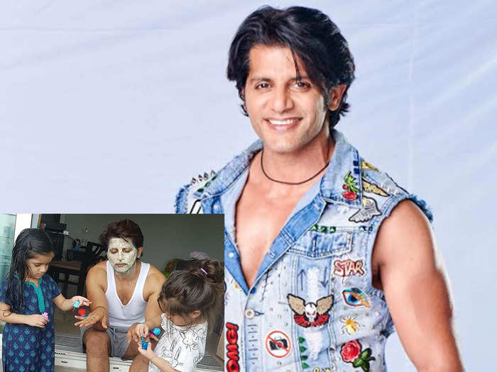 Karanvir Bohra Nailpolish Daughters न लप ल श लग ए द ख करणव र ब हर ब ट य न क य ऐस ह ल Karanvir Bohra Wears Nailpolish And Facepack For His Daughters Happiness In Lockdown Navbharat Times