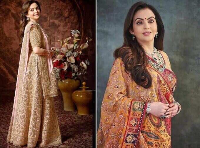 nita ambani pink saree