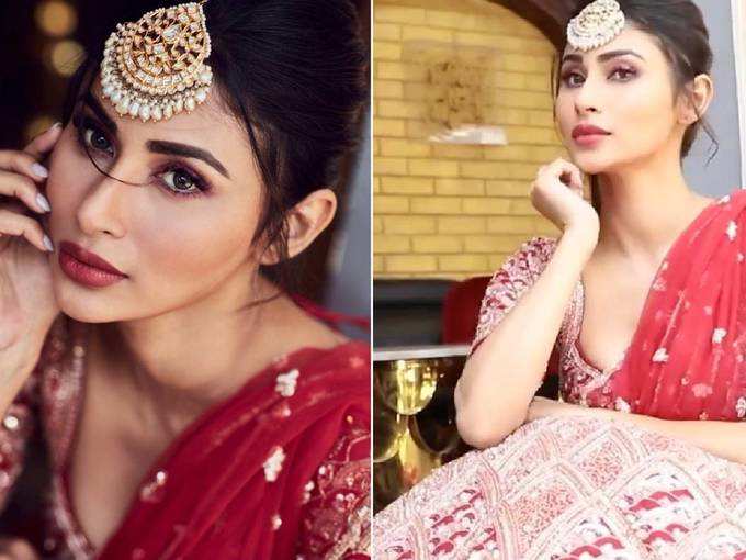 mouni roy mouni roy looks gorgeous in bridal lehenga -                      