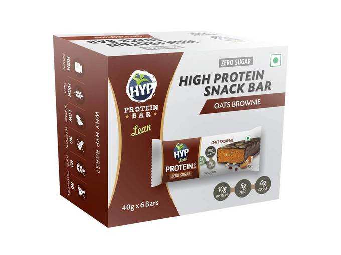 HYP LEAN - Sugarfree Protein Bar - Pack of 6 (Oats Brownie)