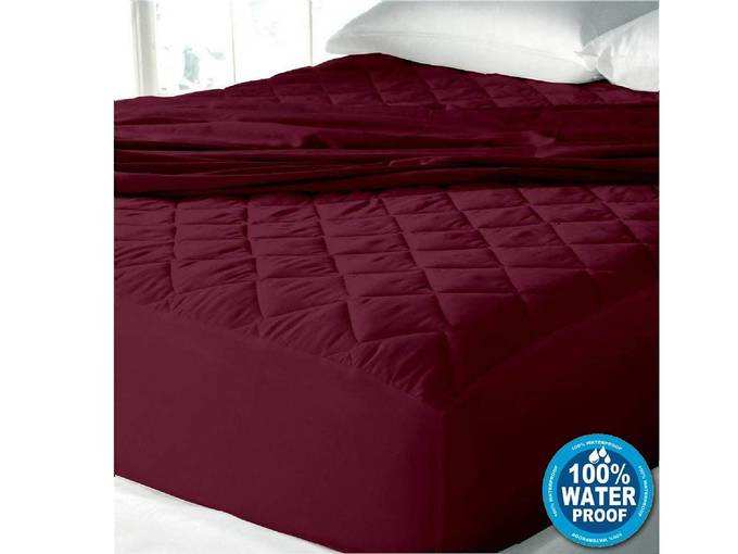 Cloth Fusion Patron 2nd Gen Waterproof Cotton King Size Mattress Protector (78x72 Inches, Maroon)