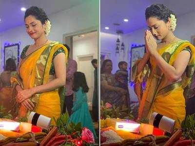अंकिता लोखंडे ने मराठी मुलगी बन गणपति बप्पा से की प्रार्थना, तस्वीरें ऐसी जो चुरा लेंगी दिल 
