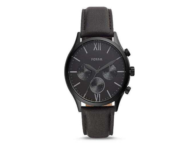Fossil Fenmore Chronograph Mens Watch (Black Dial Black Colored Strap)