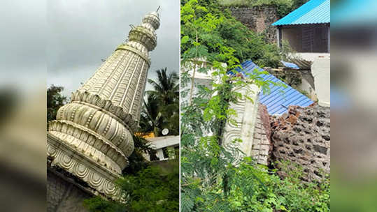 सांगली: जोरदार पावसामुळे सरनोबत मंदिर कोसळले