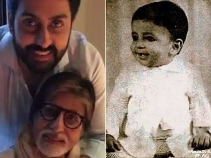 abhishek shares amitabh childhood picture: बिग बी के जन्मदिन पर पुरानी  यादों में ले गए अभिषेक बच्चन, शेयर की पिता के बचपन की तस्वीर - abhishek  bachchan shares childhood picture of his