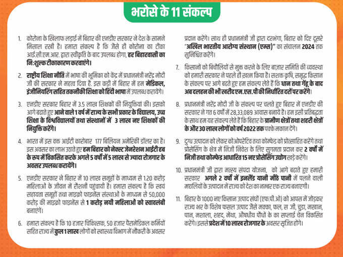 Bjp Ghoshna Patra 2020 Bihar Chunav Bjp Manifesto For Bihar Election Released ब ह र ब ज प घ षण पत र 2020 ब ह र क हर शख स क म फ त म लग ग क र न क ट क घ षण पत र म