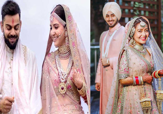 Neha Kakkar Trolled On These Three Looks Of Marriage People Said Anushka Priyanka Chopra And Deepika S Copycat Galwerc Com