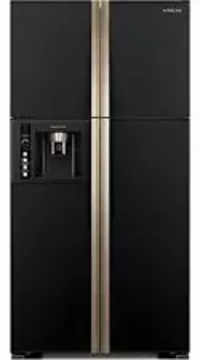 hitachi rw660pnd7 586 ltr side by side refrigerator glass black