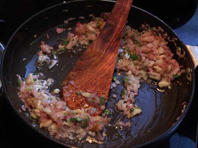 Cook all the ingredients Cook all the ingredients
