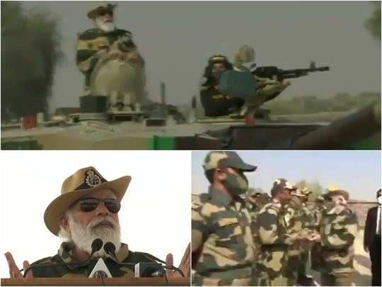 PM Narendra Modi Diwali 2020 Photos, Video: In Longewala Modi rides Tank  and distributes sweets to Jawans - दिवाली पर टैंक लेकर निकल पड़े पीएम मोदी,  जवानों को बांटी मिठाई