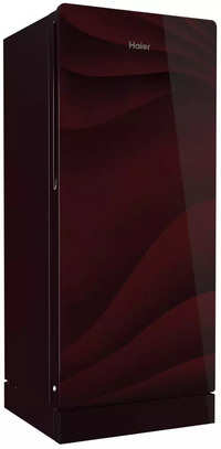 Haier 195 litres 4 Star Single Door Refrigerator, Wave Glass Red HRD-1954PWG-E