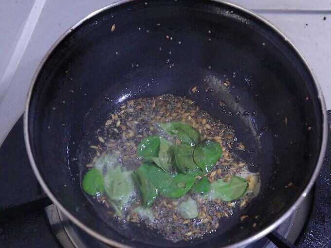 mustard, jeera, hing and curry leaves mustard, jeera, hing and curry leaves