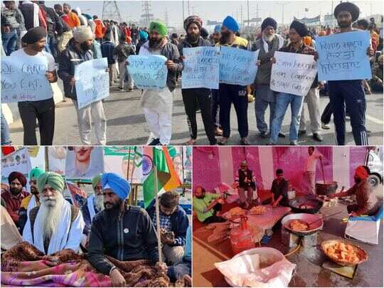 Kisan Andolan Pics: दिल्ली में किसान आंदोलन का हाल, आज उपवास पर अधिकतर बुजुर्ग लेकिन चल रहा लंगर - farmers protest in delhi today kisan fasting today but langar continues | Navbharat Times