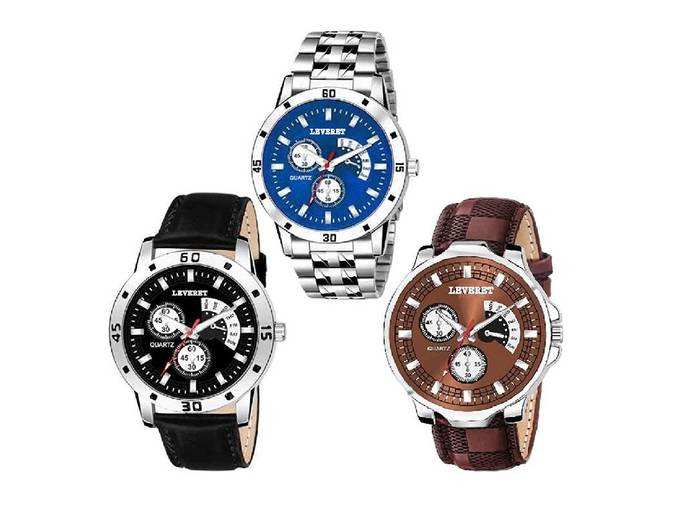 LEVERET 54-88-54 Cruzer Sports Look Designer Analog Combo Pack of 3 Watch - for Mens-Boys