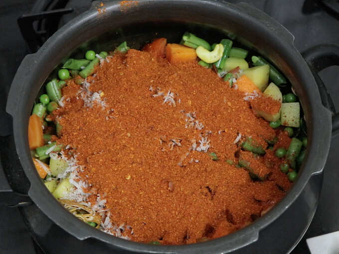 Add the rice and soaked moongdal Add the rice and soaked moongdal
