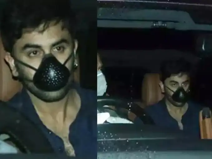 ब्लैक मास्क में दिखे थे रणबीर