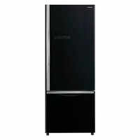 hitachi double door 466 litres 3 star glass refrigerator black rb500pnd6gbk