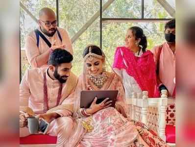 Pics:ક્રિકેટર જસપ્રિત બુમરાહ અને સંજના ગણેશનના લગ્નની તસવીરો 