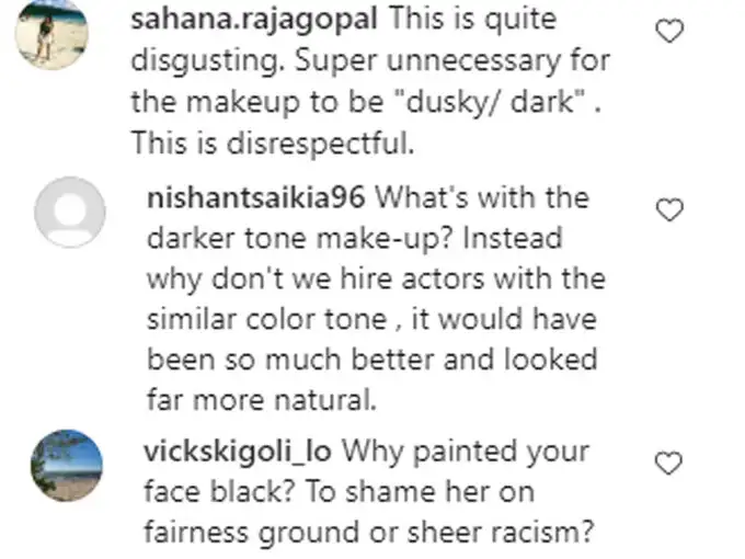 People are criticizing Aahna for makeup