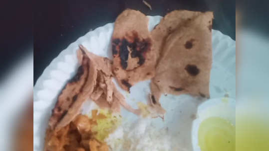 substandard food in kovid center'या' कोविड सेंटरमधील रुग्णांचे खाण्याचे हाल; दातानेही तुटणार नाहीत अशा कडक चपात्या