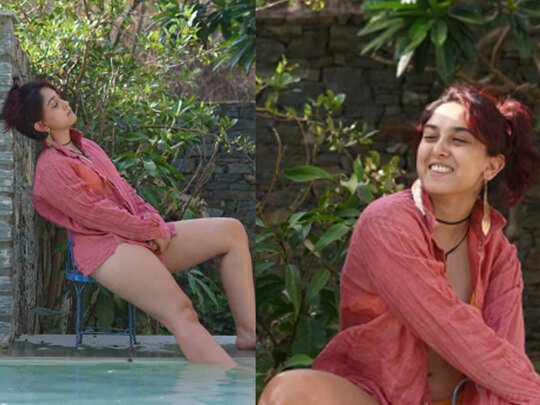 Ira Khan shares her beautiful pics in orange bikini with shirt