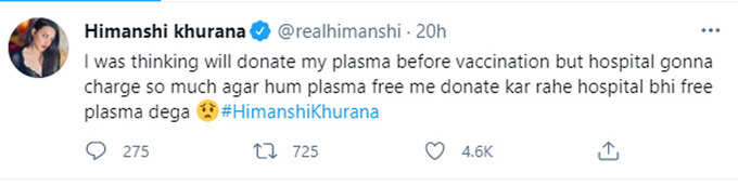 himanshi khurana tweet himanshi khurana tweet