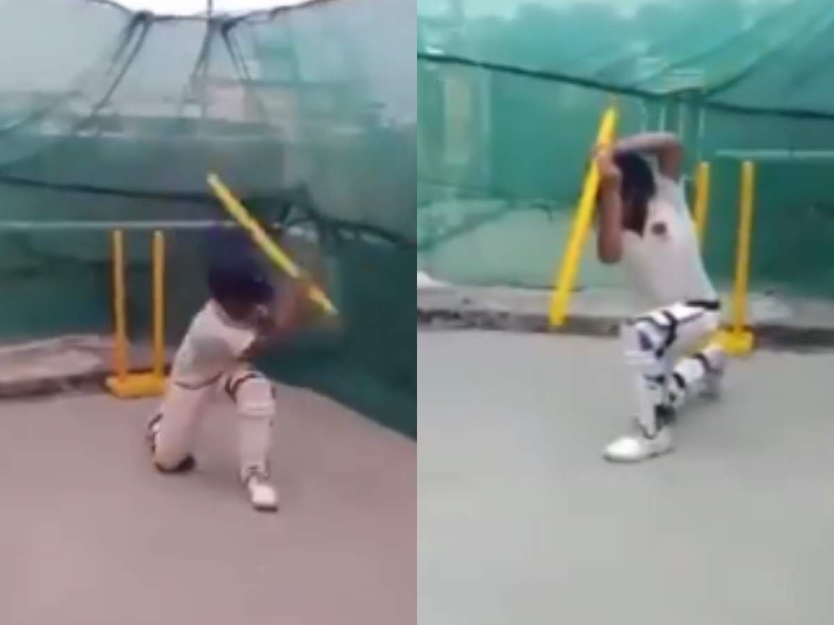 Kid Batting With A Stump Goes Viral Watch Video A Kid Batting With A Stump Goes Viral On Social Media Compare Virat Kohli Sachin Tendulkar स ट प क स थ ब ट ग करत बच च क क य ट व ड य व यरल ल ग न सच न त ड लकर और व र ट क हल स क त लन Navbharat Times