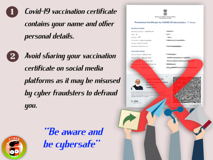Beware of sharing vaccination certificate on social media
