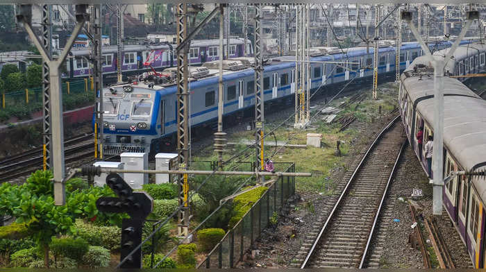 Mumbai: First air-conditioned local train of the Central Railways arrives at Chatrapati Shivaji Maharaj Terminus (CSMT) in Mumbai. (PTI Photo/Shashank Parade)(