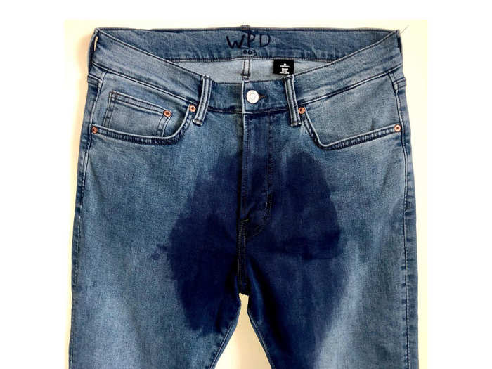 Jeans that look like urinated