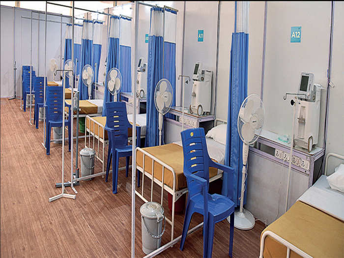 The 150-bed oxygenated covid treatment centre at the airport